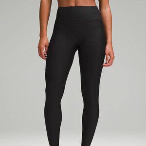 Lululemon Fast and Free Thermal Leggings with pockets 28" size 4 Black